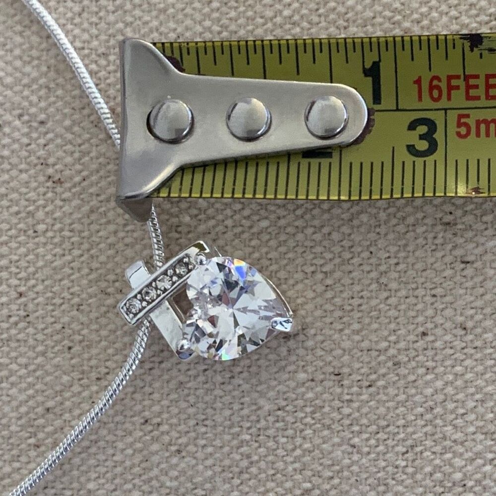 Infinity Heart Necklace – Diamond-Cut Austrian Crystals, Silver Tone - Picture 7 of 7